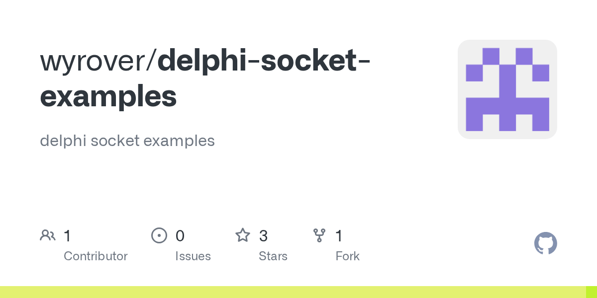 GitHub wyrover/delphisocketexamples delphi socket examples