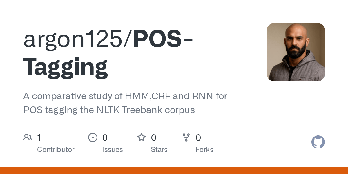 GitHub argon125/POSTagging A comparative study of HMM,CRF and RNN