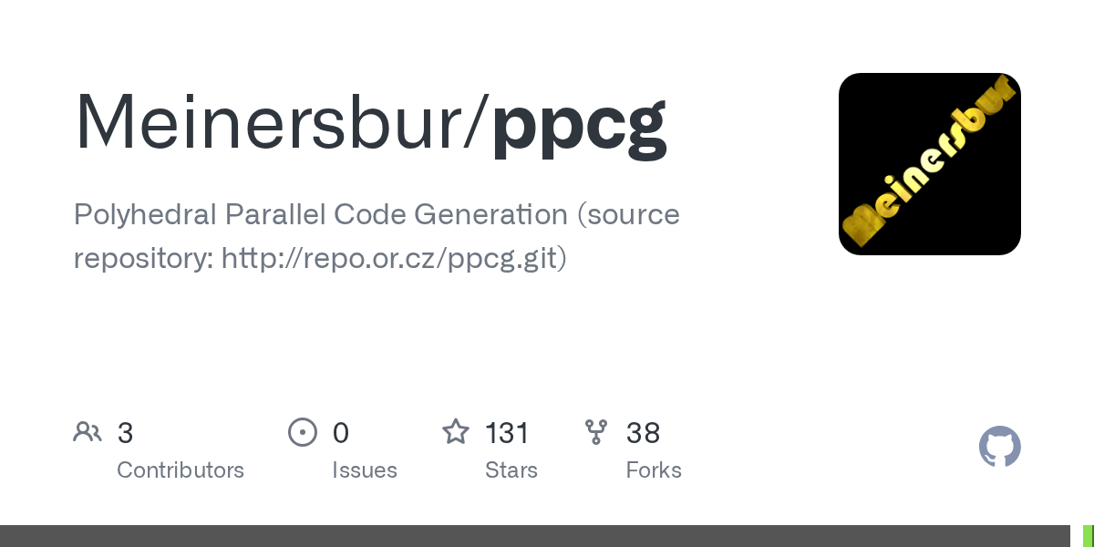 GitHub Meinersbur/ppcg Polyhedral Parallel Code Generation (source