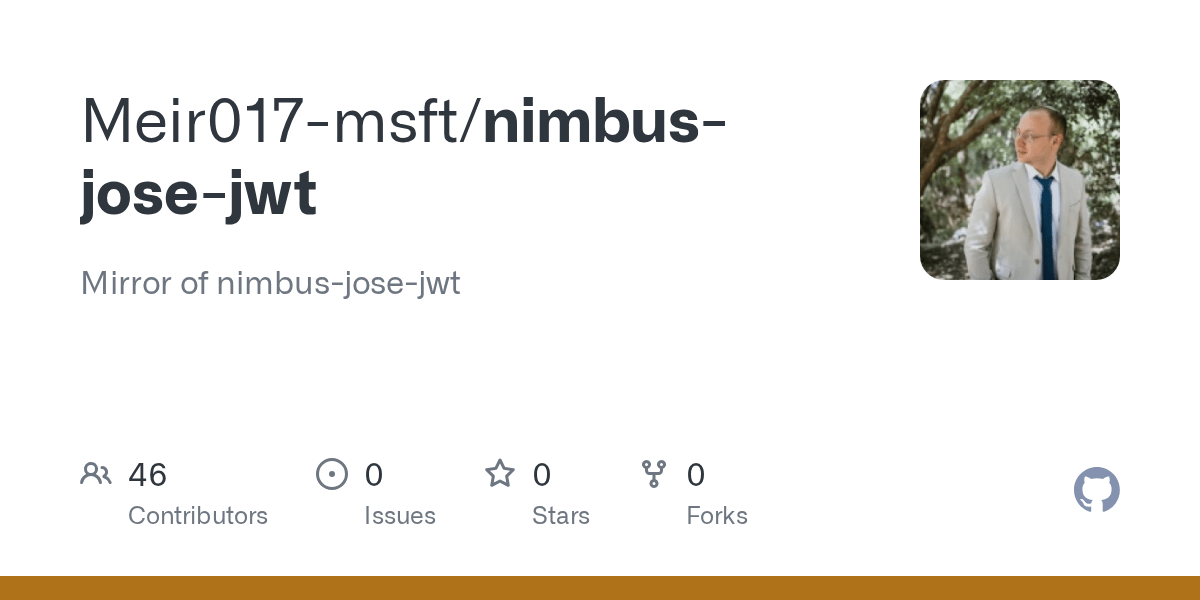 GitHub Meir017msft/nimbusjosejwt Mirror of nimbusjosejwt