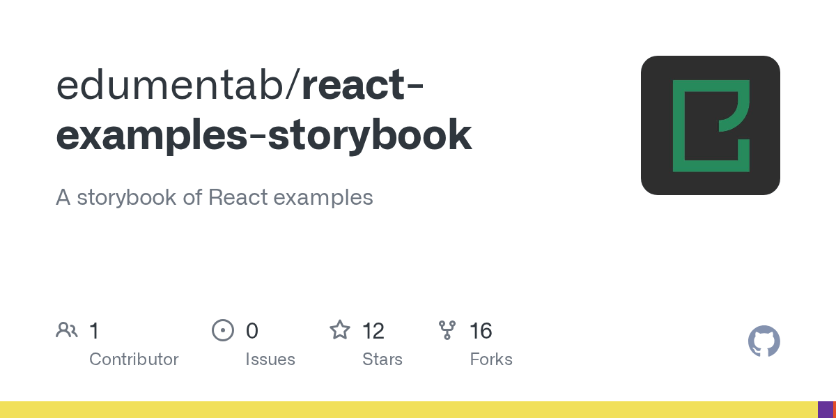 GitHub edumentab/reactexamplesstorybook A storybook of React examples