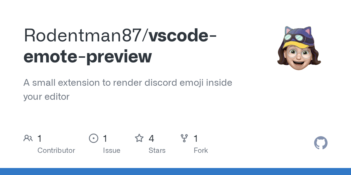 GitHub Rodentman87/vscodeemotepreview A small extension to render