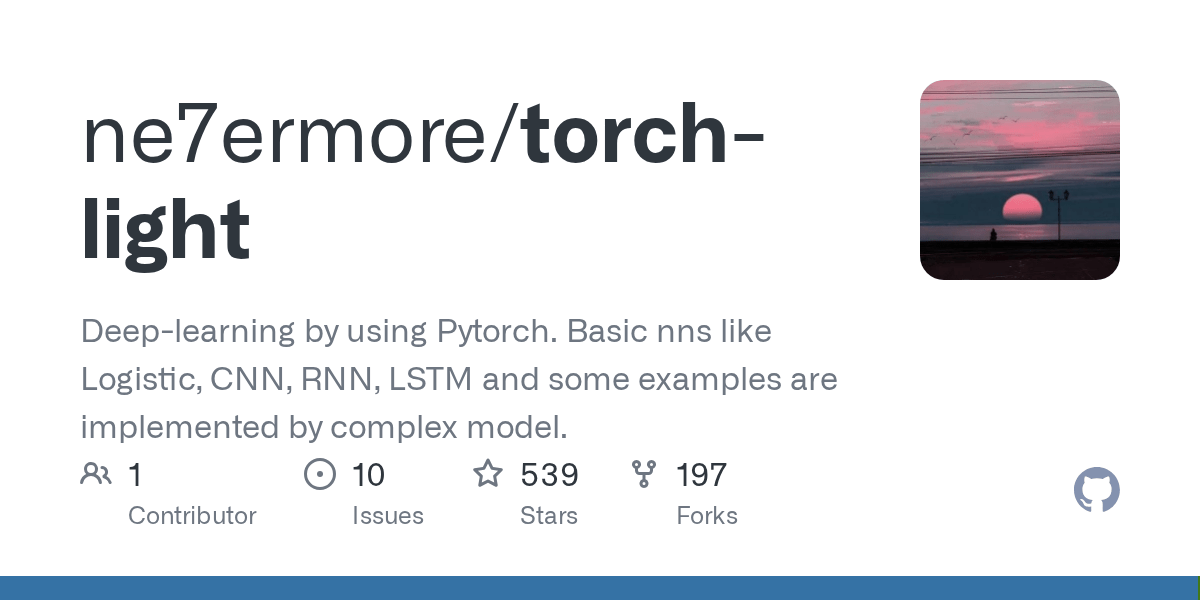 GitHub ne7ermore/torchlight Deeplearning by using Pytorch. Basic