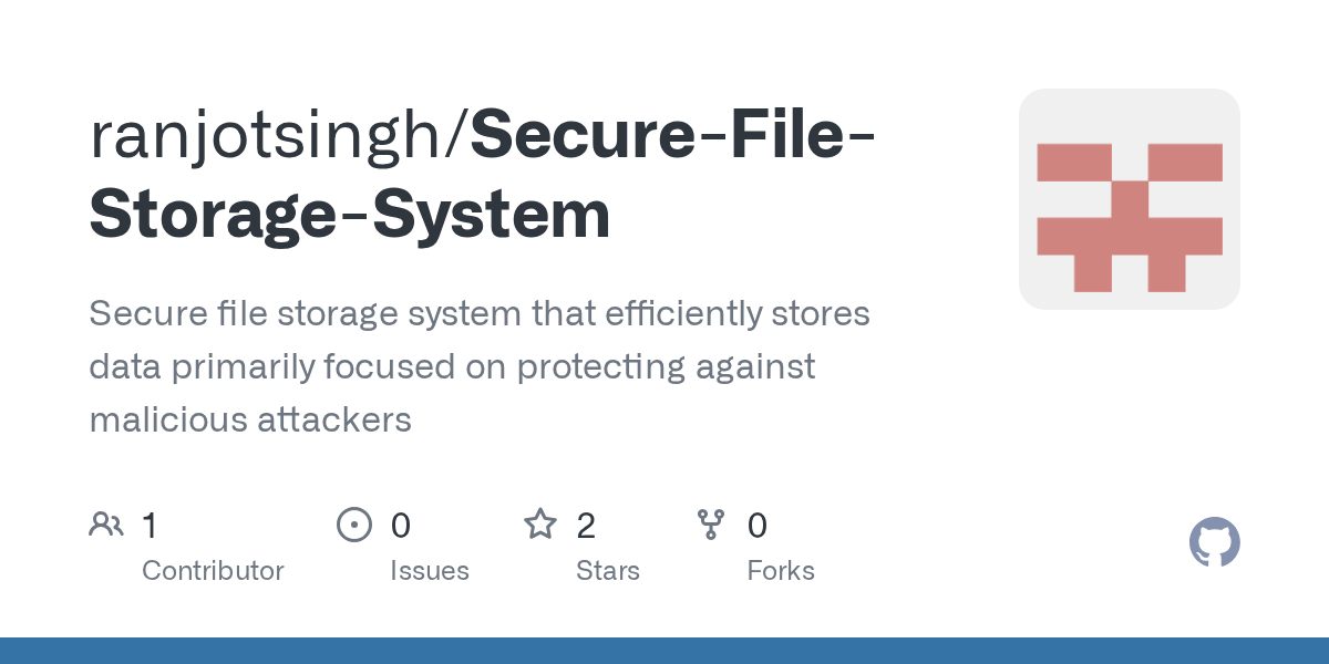GitHub ranjotsingh/SecureFileStorageSystem Secure file storage
