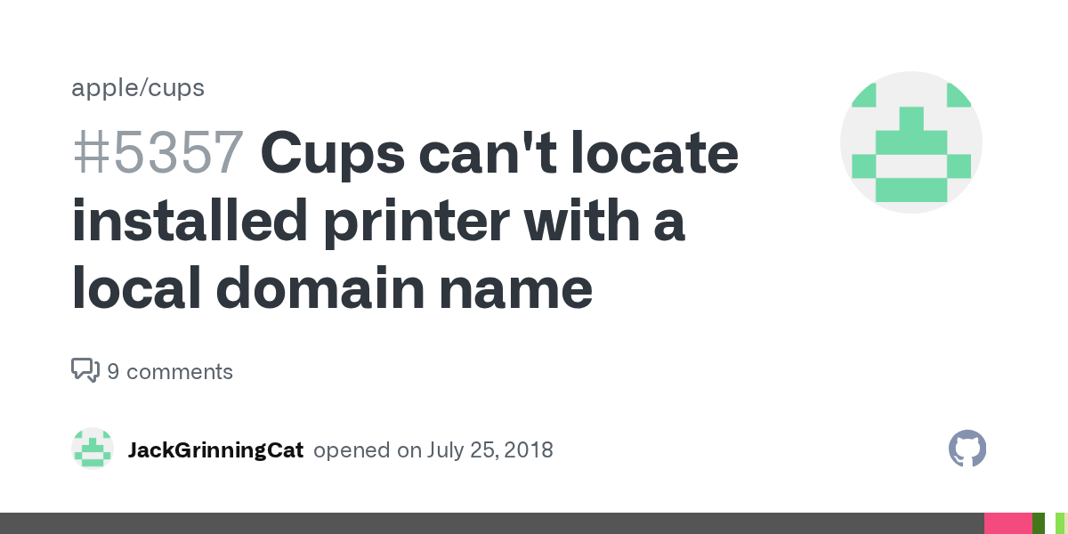 Cups can't locate installed printer with a local domain name · Issue 5357 · apple/cups · GitHub