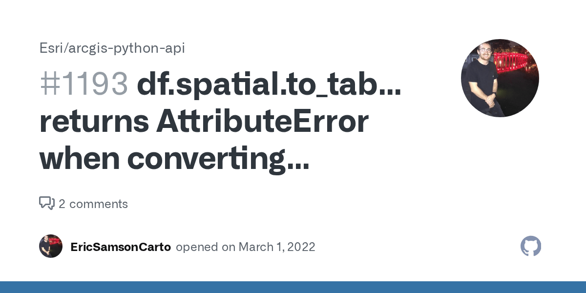 df.spatial.to_table() returns AttributeError when converting dataframe