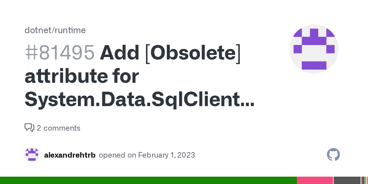 Add [Obsolete] attribute for System.Data.SqlClient in Core and