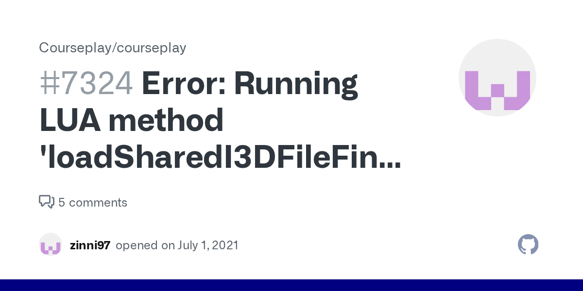 Error Running LUA method 'loadSharedI3DFileFinished' WorkArea.lua