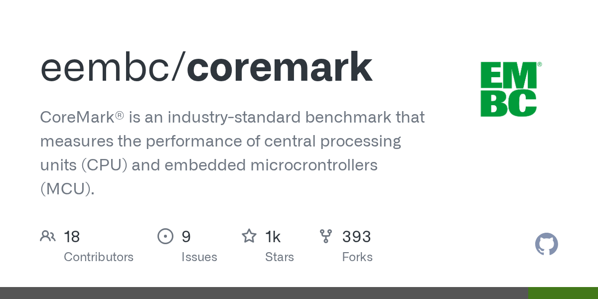coremark/README.md at main · eembc/coremark · GitHub