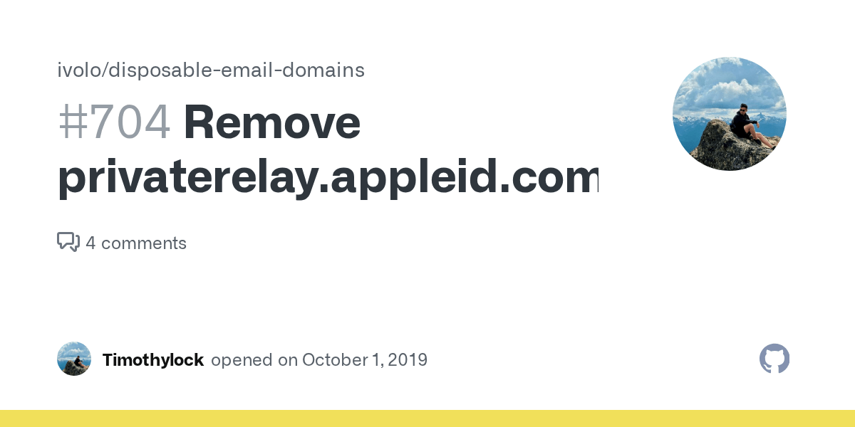 Remove · Issue 704 · ivolo/disposableemail