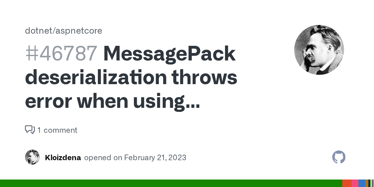 MessagePack deserialization throws error when using Lz4BlockArray compression · Issue 46787