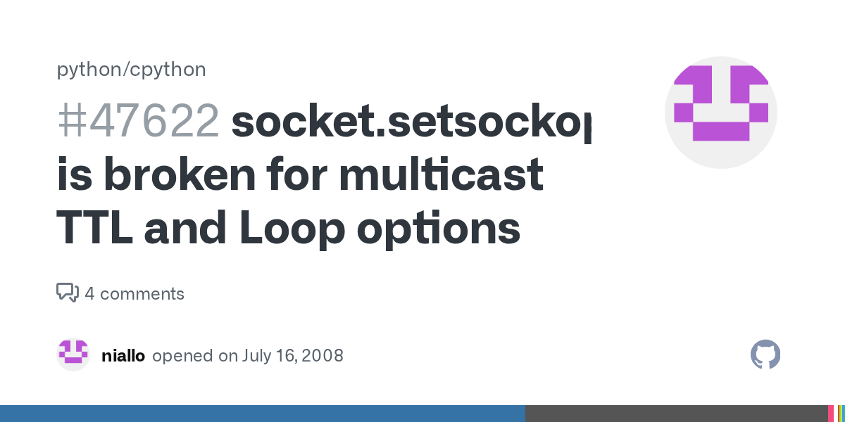 socket.setsockopt() is broken for multicast TTL and Loop options