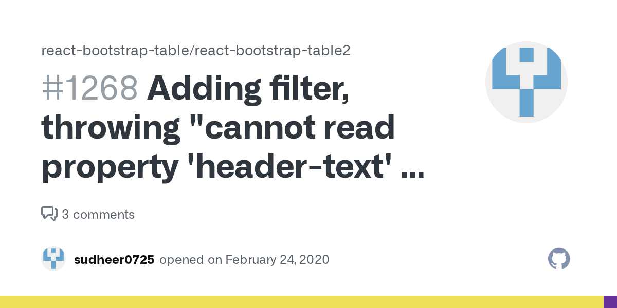 Adding filter, throwing "cannot read property 'headertext' of