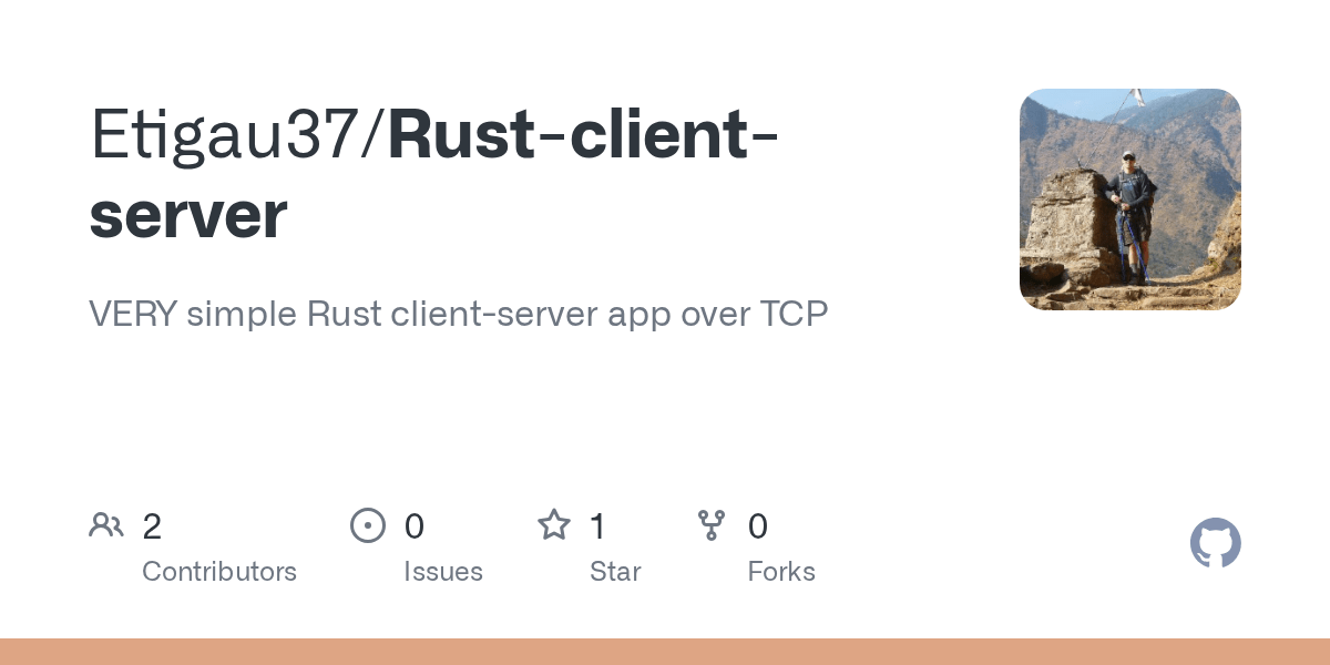 GitHub Etigau37/Rustclientserver VERY simple Rust clientserver