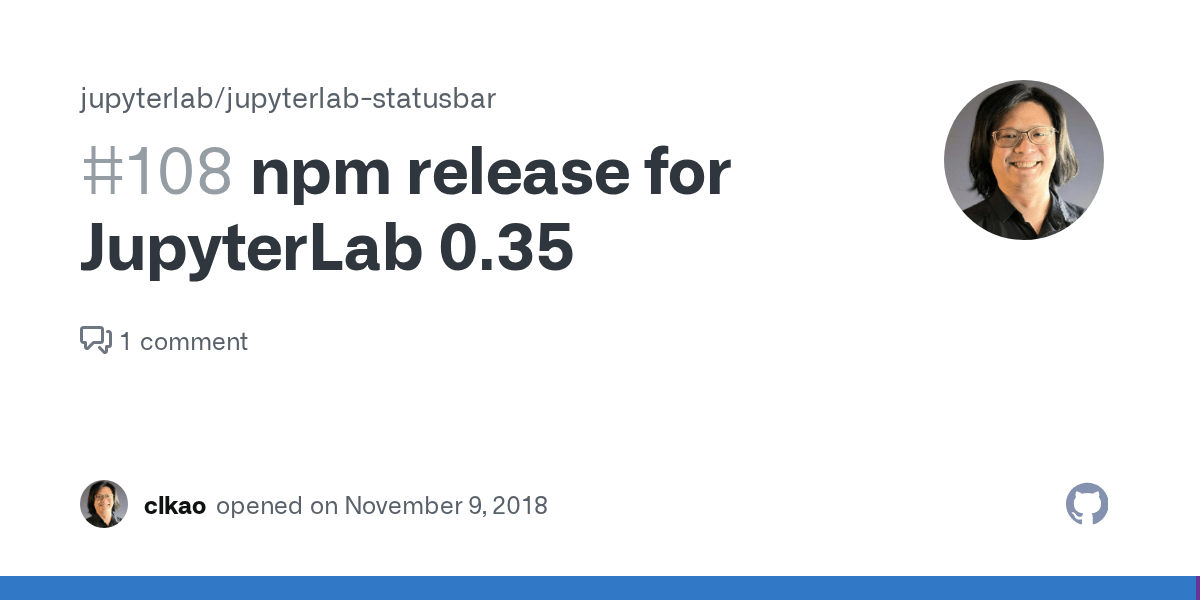 npm release for JupyterLab 0.35 · Issue 108 · jupyterlab/jupyterlab