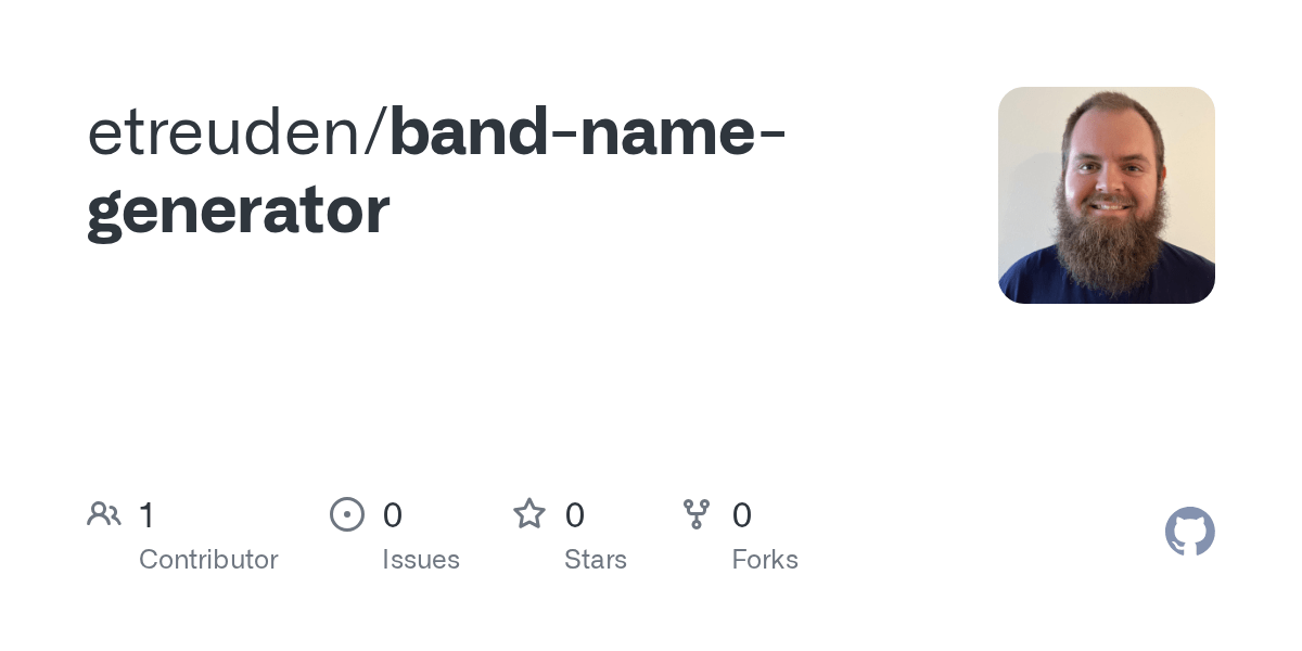 GitHub etreuden/bandnamegenerator
