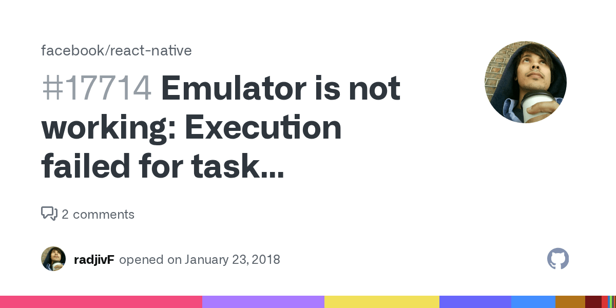 Emulator is not working Execution failed for task 'app