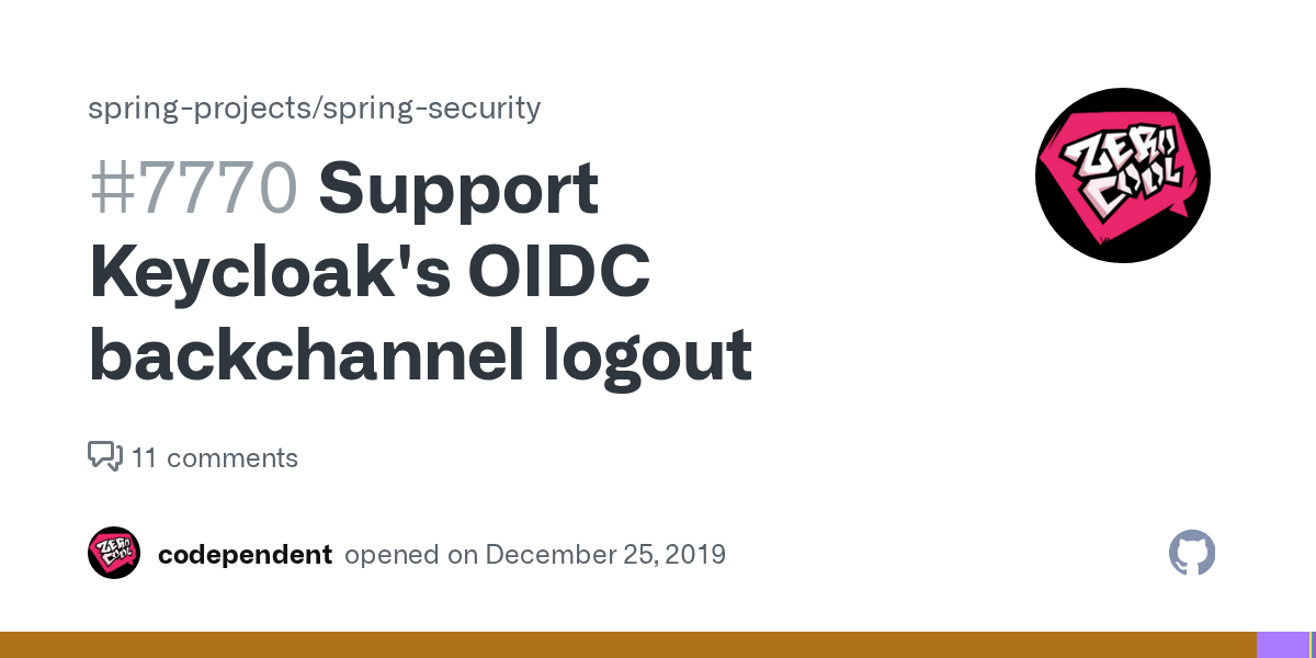 Support Keycloak's OIDC backchannel logout · Issue 7770 · spring