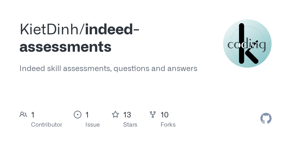 GitHub KeithDinh/indeedassessments Indeed skill assessments, questions and answers