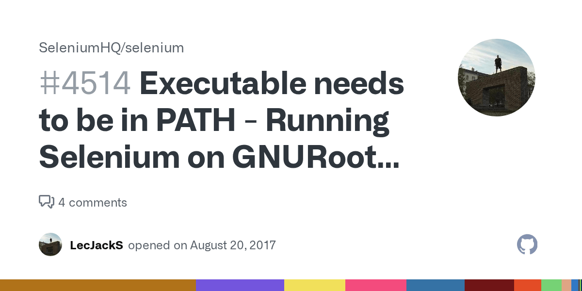 Executable needs to be in PATH Running Selenium on