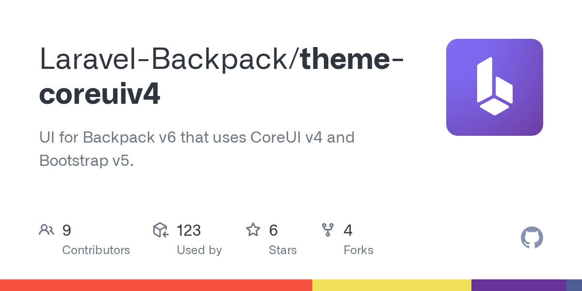 GitHub LaravelBackpack/themecoreuiv4 UI for Backpack v6 that uses