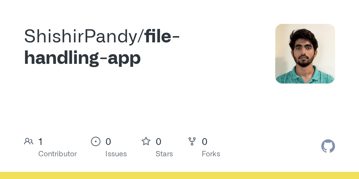 GitHub ShishirPandy/filehandlingapp