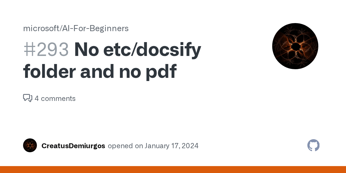 No etc/docsify folder and no pdf · Issue 293 · microsoft/AIFor
