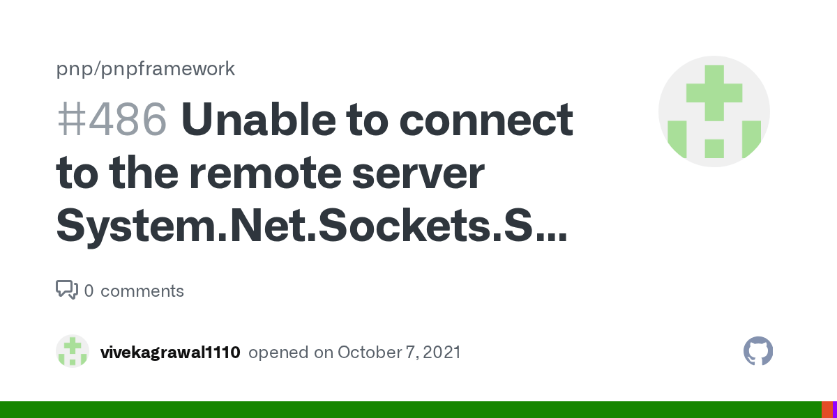 Unable to connect to the remote server