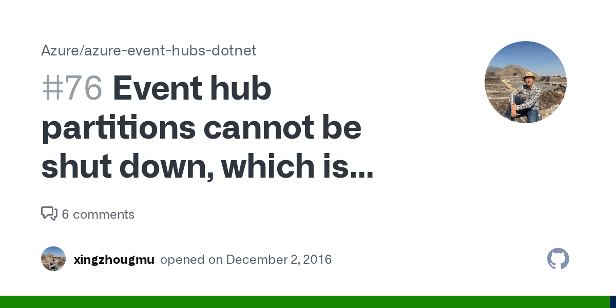 Event hub partitions cannot be shut down, which is causing the