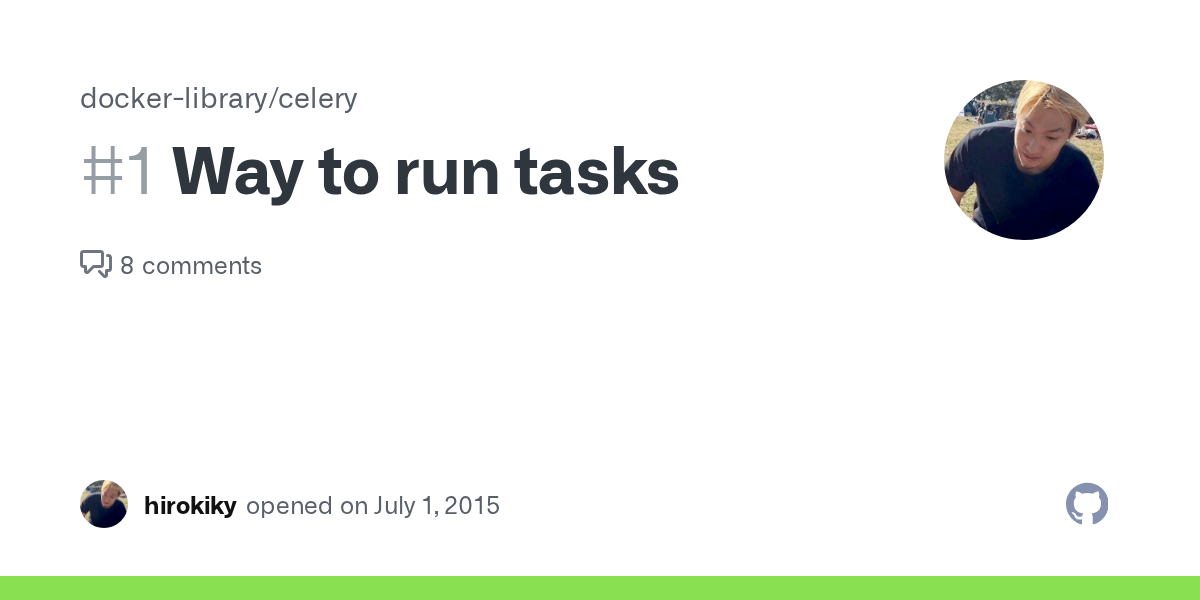 Way to run tasks · Issue 1 · dockerlibrary/celery · GitHub