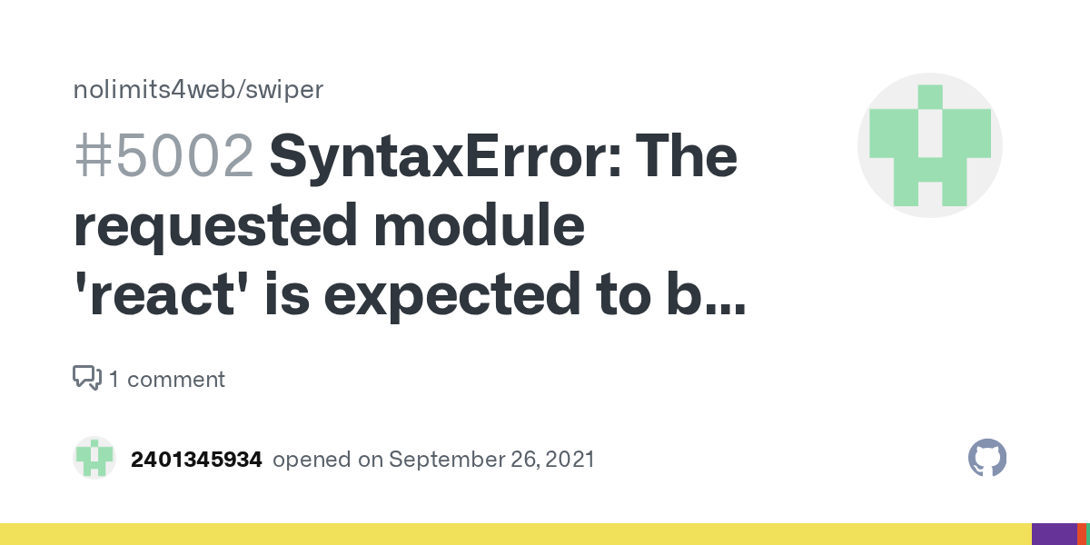 SyntaxError The requested module 'react' is expected to be of type CommonJS, which does not