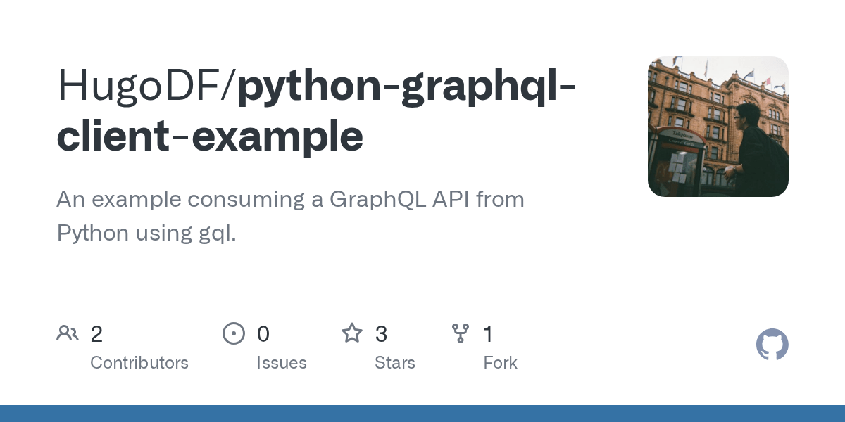 GitHub HugoDF/pythongraphqlclientexample An example consuming a