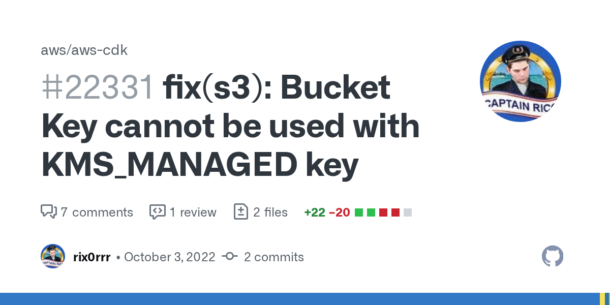 fix(s3) Bucket Key cannot be used with KMS_MANAGED key by rix0rrr