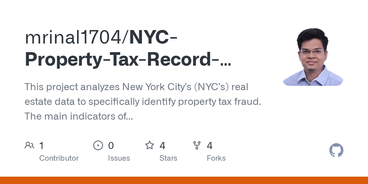 GitHub mrinal1704/NYCPropertyTaxRecordFraudDetectionusing