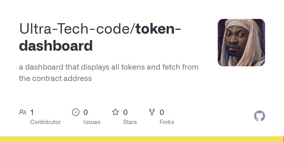 GitHub UltraTechcode/tokendashboard a dashboard that displays all