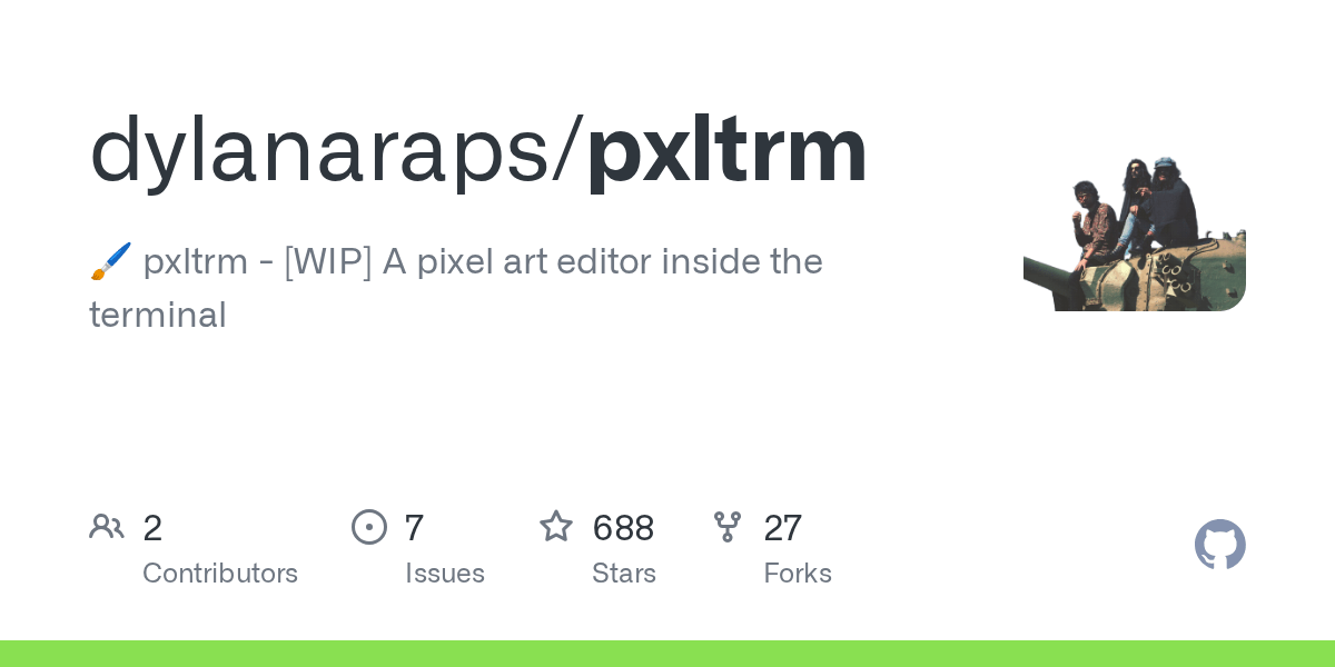 GitHub dylanaraps/pxltrm 🖌️ pxltrm [WIP] A pixel art