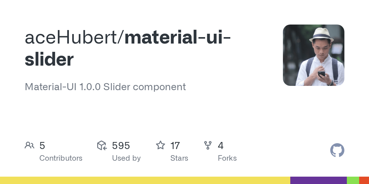 GitHub aceHubert/materialuislider MaterialUI 1.0.0 Slider component