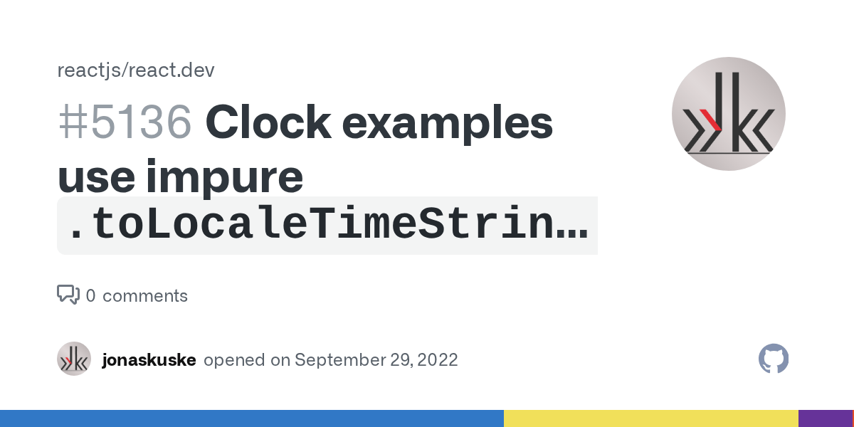 Clock examples use impure `.toLocaleTimeString()` · Issue 5136