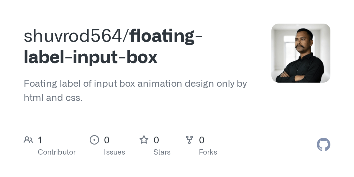 GitHub shuvrod564/floatinglabelinputbox Foating label of input