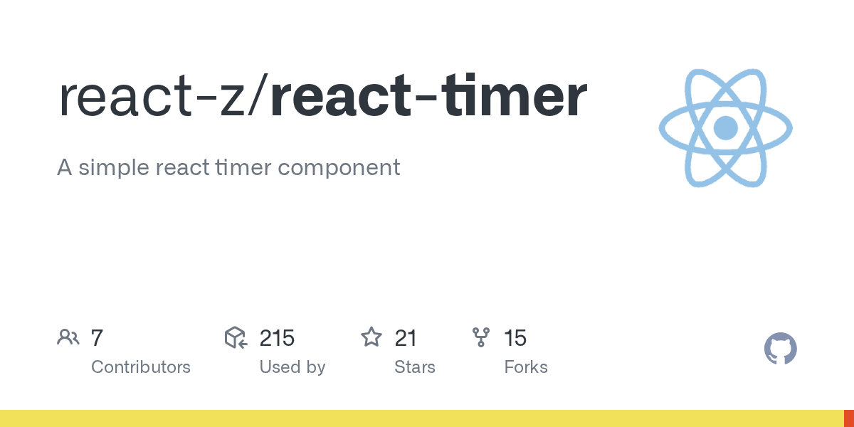 GitHub reactz/reacttimer A simple react timer component
