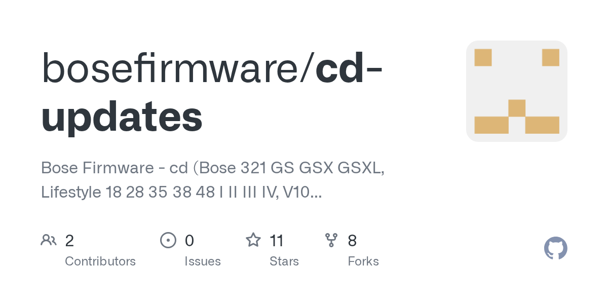 GitHub bosefirmware/cdupdates Bose Firmware cd (Bose 321 GS GSX