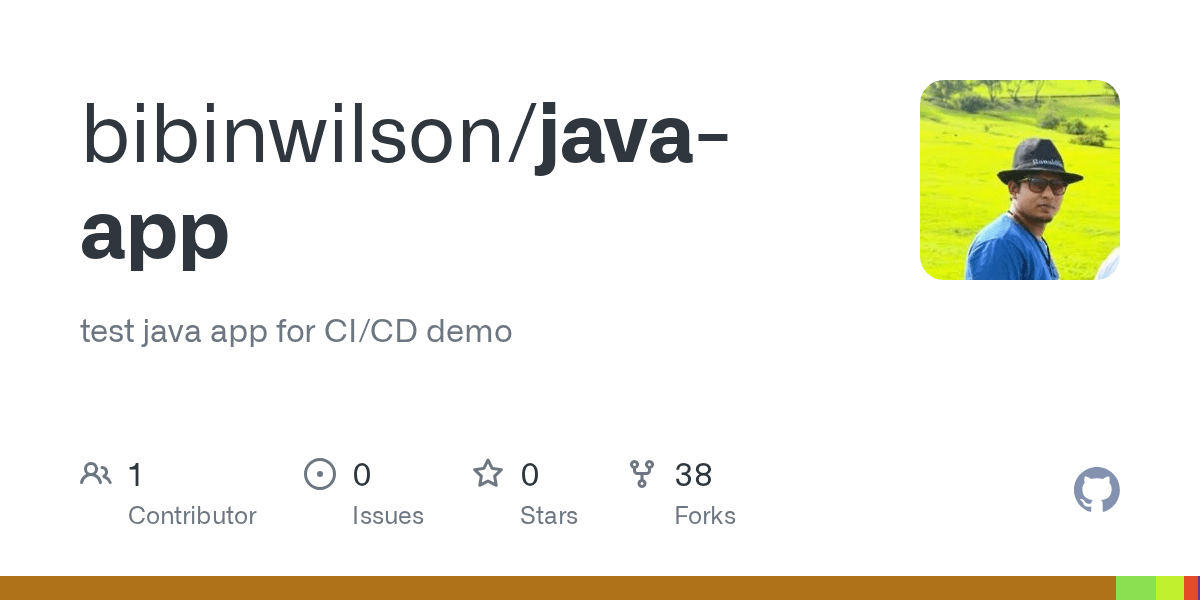 GitHub bibinwilson/javaapp test java app for CI/CD demo