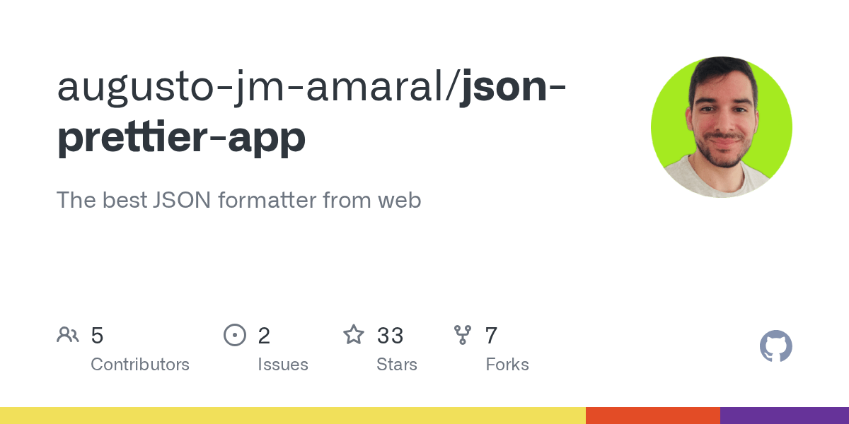 GitHub augustojmamaral/jsonprettierapp The best JSON formatter