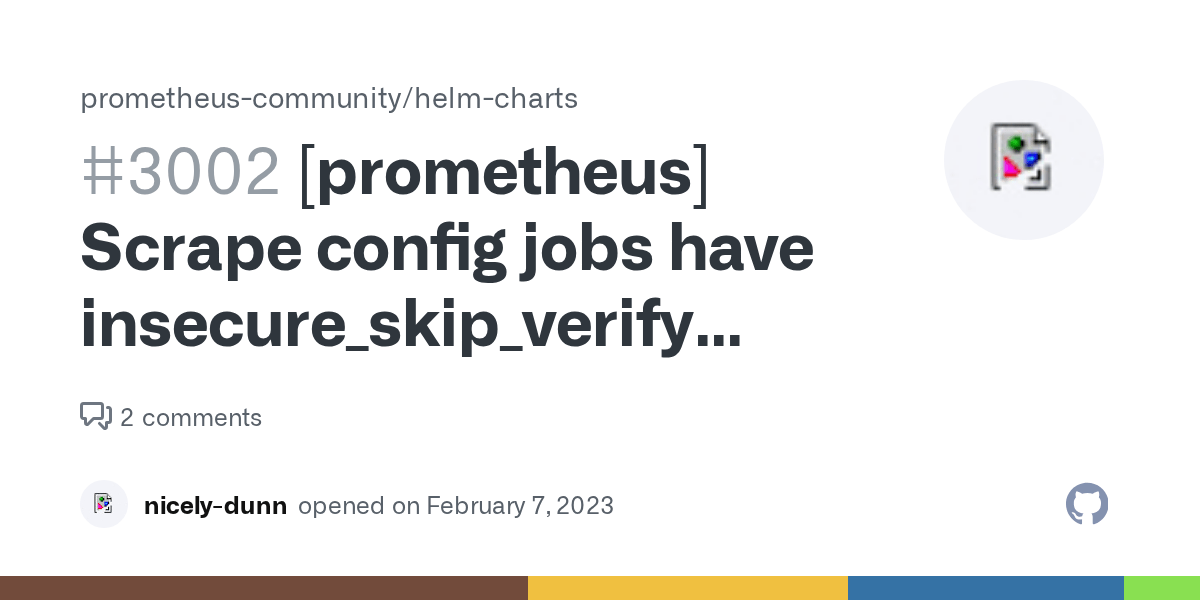 [prometheus] Scrape config jobs have insecure_skip_verify enabled by