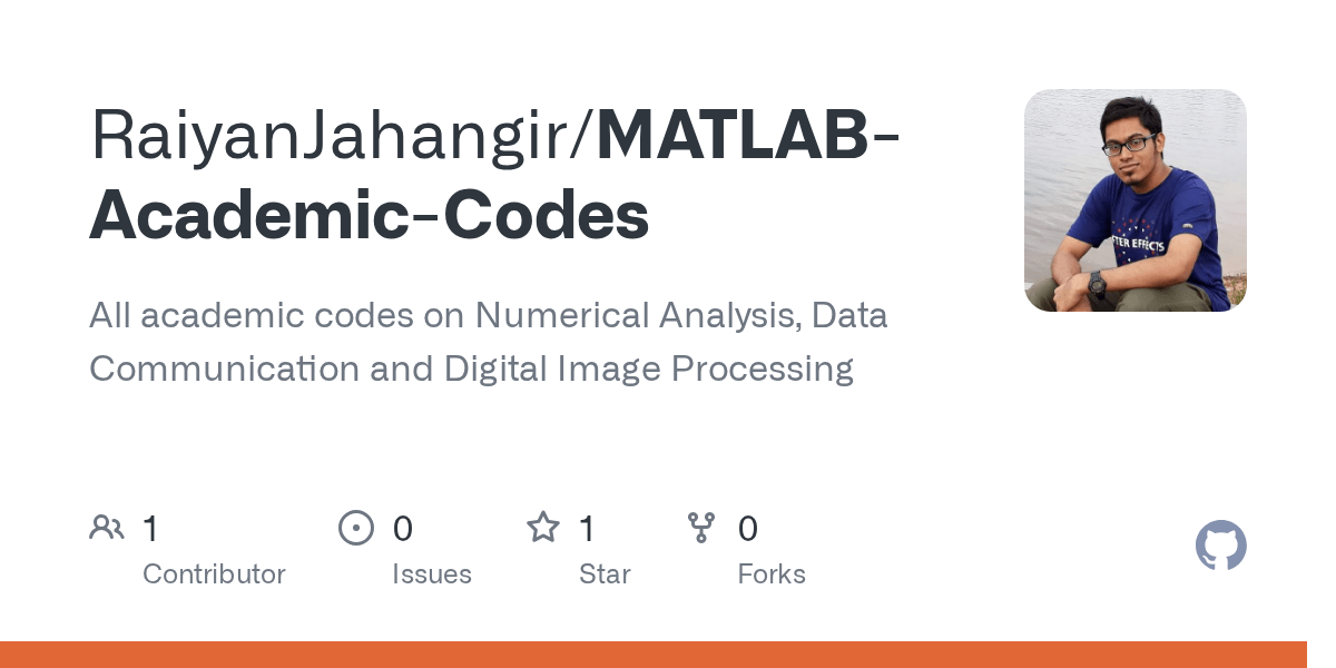 GitHub RaiyanJahangir/MATLABAcademicCodes All academic codes on