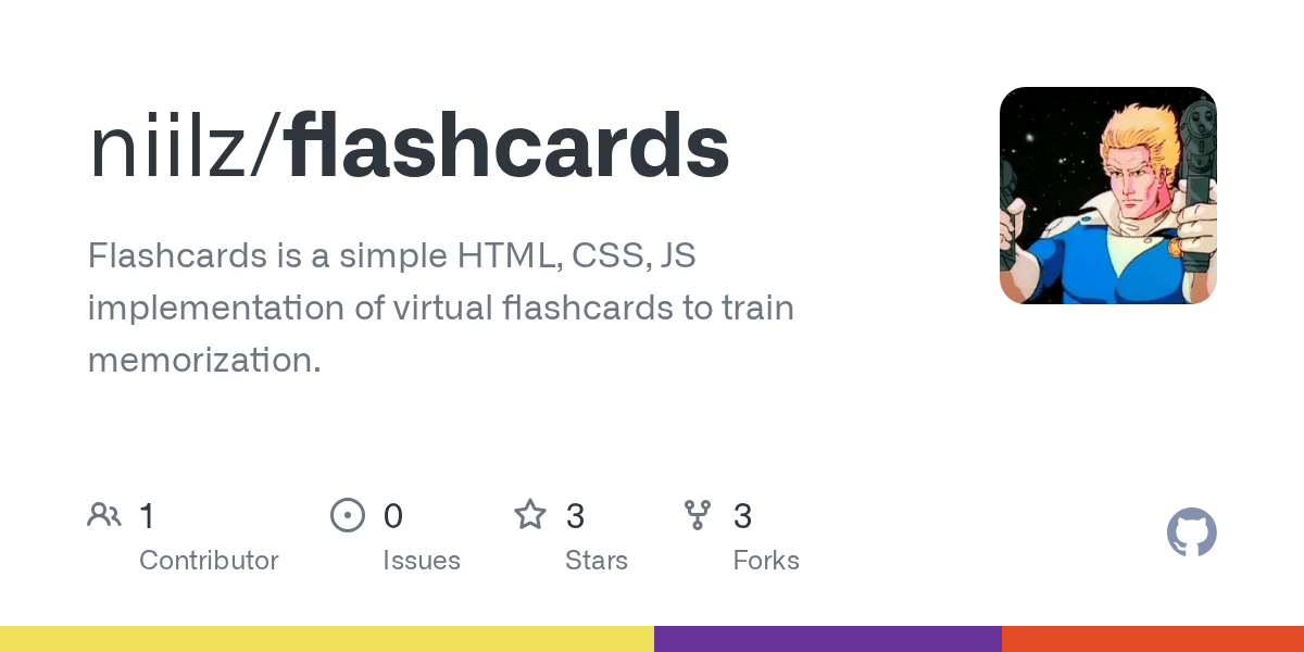GitHub niilz/flashcards Flashcards is a simple HTML, CSS, JS