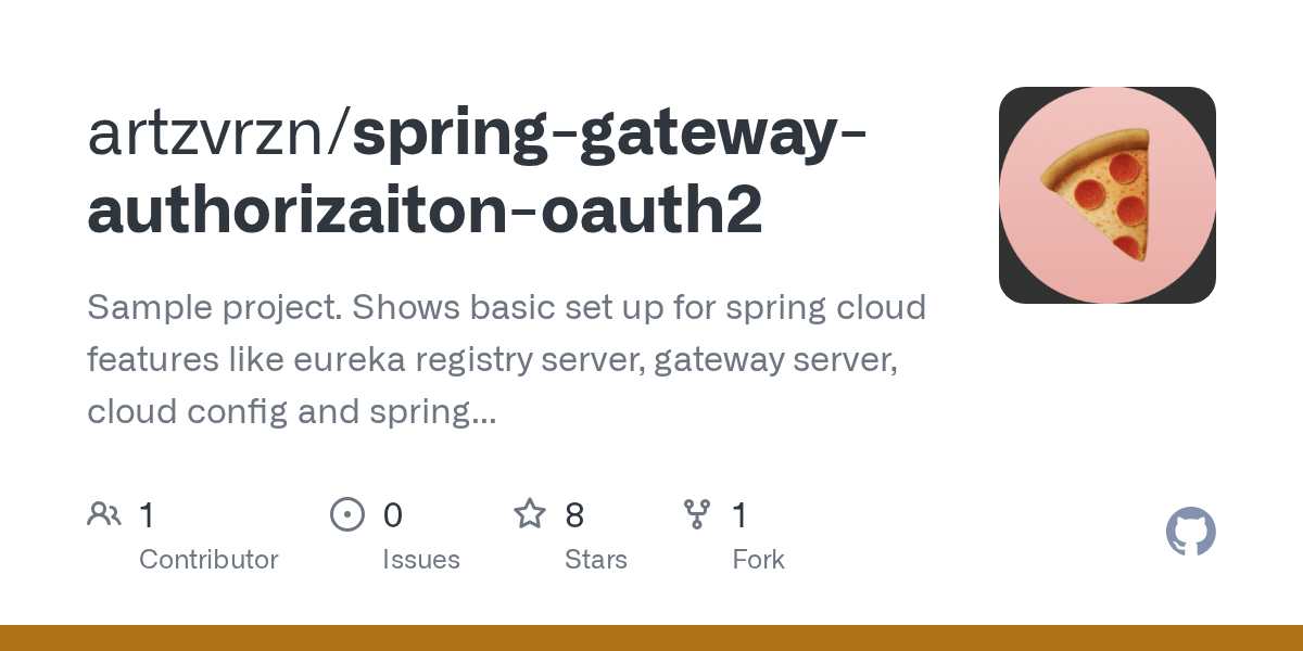 GitHub artzvrzn/springgatewayauthorizaitonoauth2 Sample project