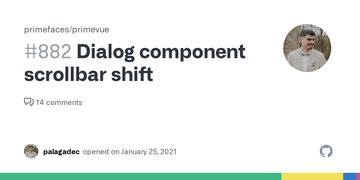 Dialog component scrollbar shift · Issue 882 · primefaces/primevue