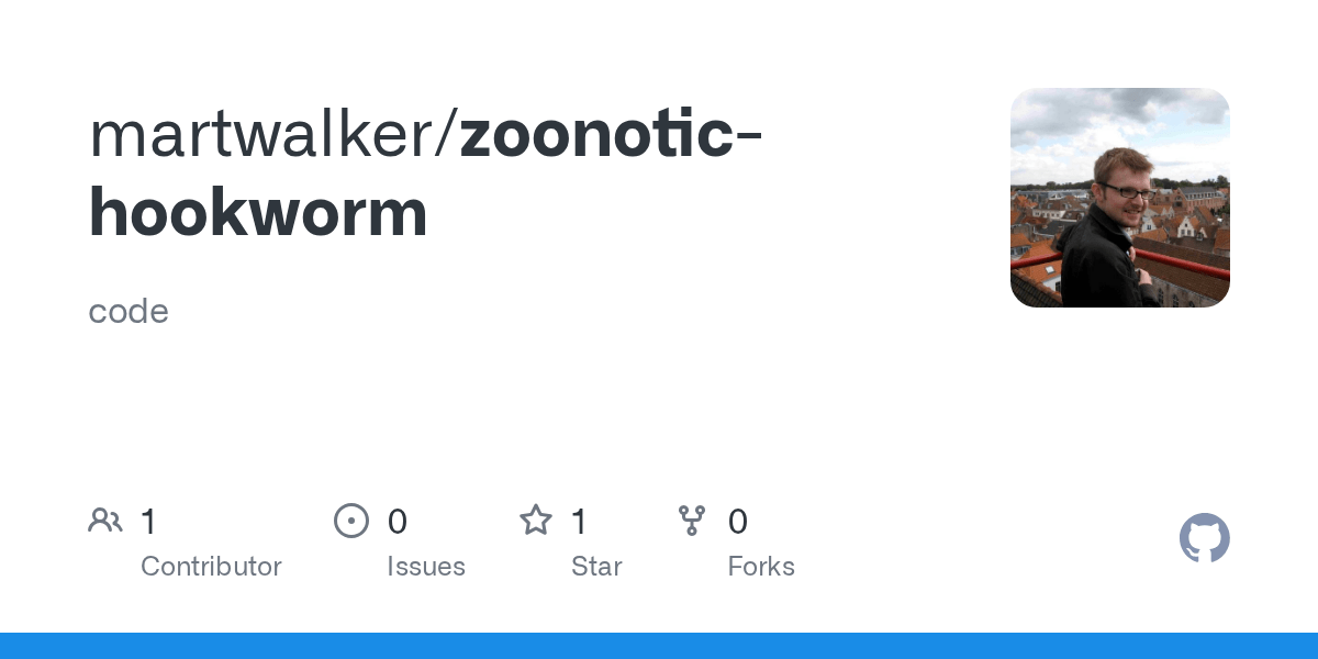 GitHub martwalker/zoonotichookworm code