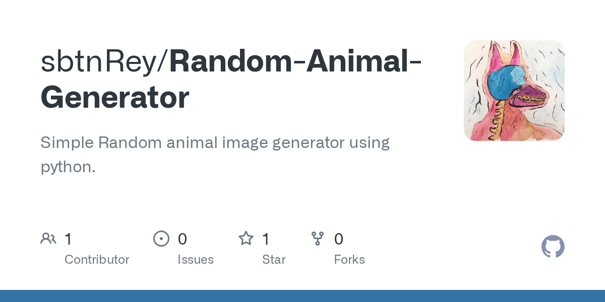 GitHub sbtnRey/RandomAnimalGenerator Simple Random animal image generator using python.